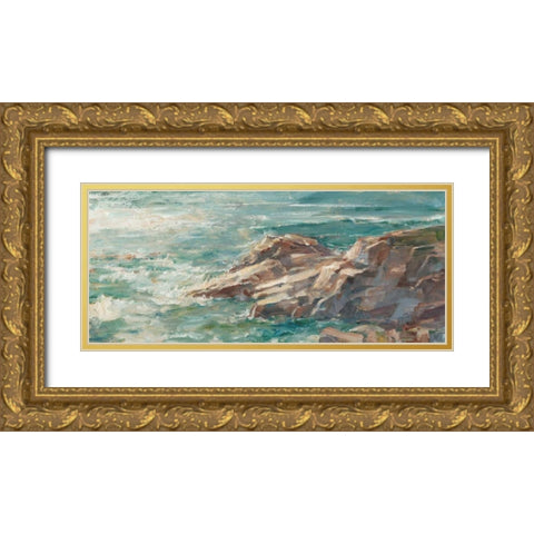 Impasto Ocean View IV Gold Ornate Wood Framed Art Print with Double Matting by Harper, Ethan