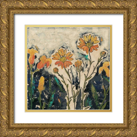 Floral Cutout II Gold Ornate Wood Framed Art Print with Double Matting by Meagher, Megan