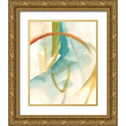Vertigo I Gold Ornate Wood Framed Art Print with Double Matting by Vess, June Erica