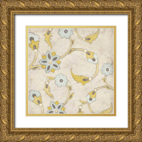 Spa Floral Fresco II Gold Ornate Wood Framed Art Print with Double Matting by Vess, June Erica