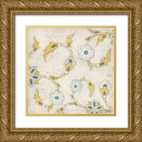 Spa Floral Fresco III Gold Ornate Wood Framed Art Print with Double Matting by Vess, June Erica