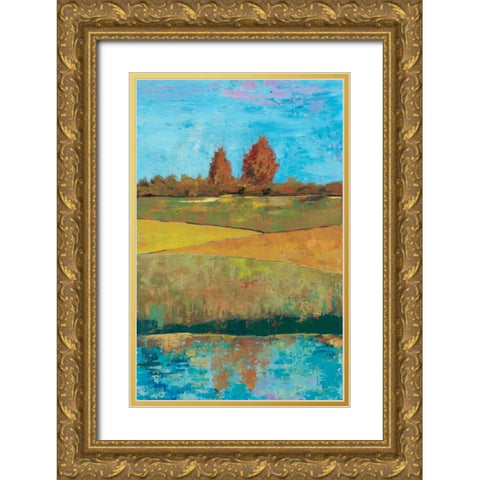 Impressionist Meadow I Gold Ornate Wood Framed Art Print with Double Matting by Altug, Mehmet