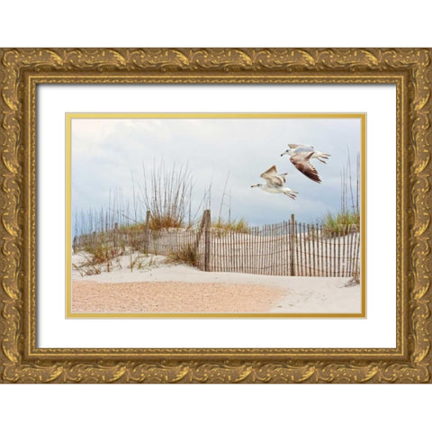 Water Bird Glimpse I Gold Ornate Wood Framed Art Print with Double Matting by Burchett, PH