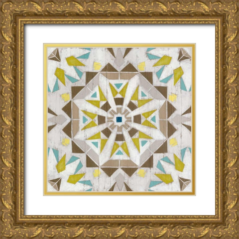Driftwood Mandala I Gold Ornate Wood Framed Art Print with Double Matting by Vess, June Erica