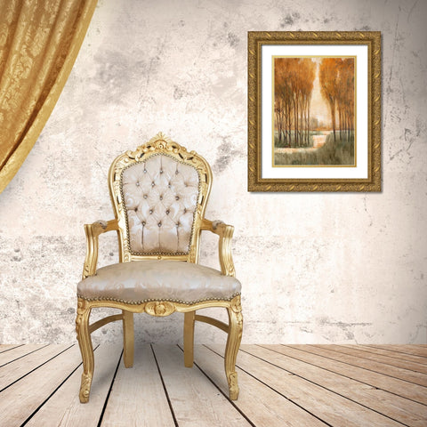 Golden Forest I Gold Ornate Wood Framed Art Print with Double Matting by OToole, Tim