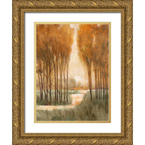 Golden Forest I Gold Ornate Wood Framed Art Print with Double Matting by OToole, Tim