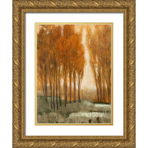 Golden Forest II Gold Ornate Wood Framed Art Print with Double Matting by OToole, Tim