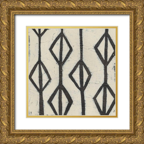Tribal Patterns II Gold Ornate Wood Framed Art Print with Double Matting by Vess, June Erica