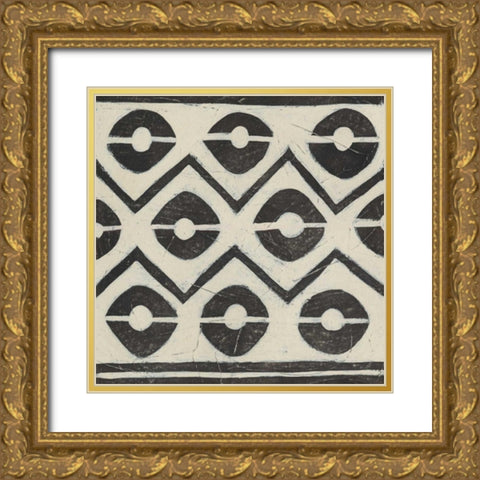 Tribal Patterns IV Gold Ornate Wood Framed Art Print with Double Matting by Vess, June Erica