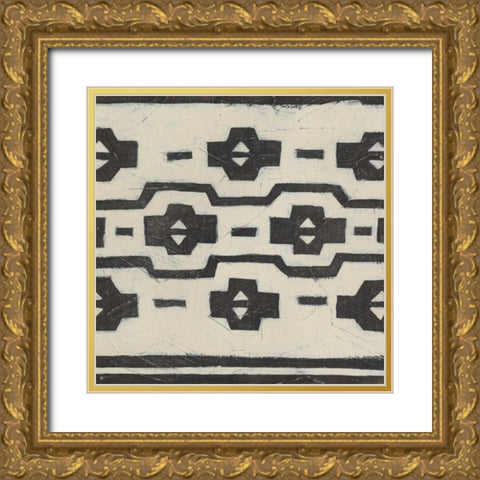 Tribal Patterns VI Gold Ornate Wood Framed Art Print with Double Matting by Vess, June Erica
