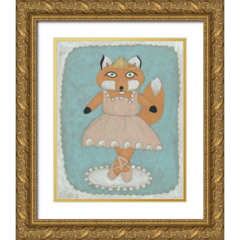 Ballerina Animal I Gold Ornate Wood Framed Art Print with Double Matting by Zarris, Chariklia