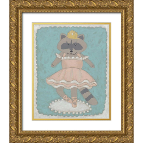 Ballerina Animal III Gold Ornate Wood Framed Art Print with Double Matting by Zarris, Chariklia