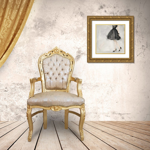 Little Black Dress II Gold Ornate Wood Framed Art Print with Double Matting by Meagher, Megan