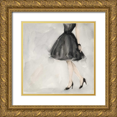 Little Black Dress II Gold Ornate Wood Framed Art Print with Double Matting by Meagher, Megan