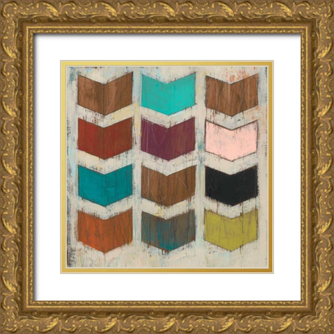 Chevron Matrix I Gold Ornate Wood Framed Art Print with Double Matting by Vess, June Erica