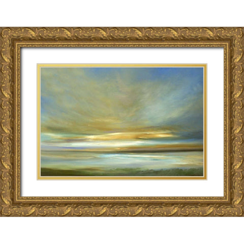 Light on the Dunes Gold Ornate Wood Framed Art Print with Double Matting by Finch, Sheila