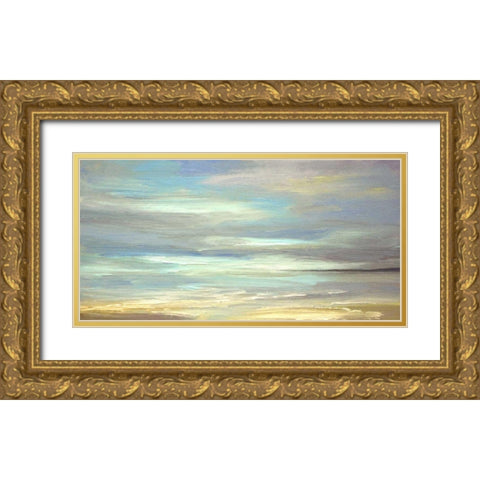 Golden Beach Gold Ornate Wood Framed Art Print with Double Matting by Finch, Sheila