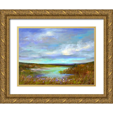 Tranquil View Gold Ornate Wood Framed Art Print with Double Matting by Finch, Sheila