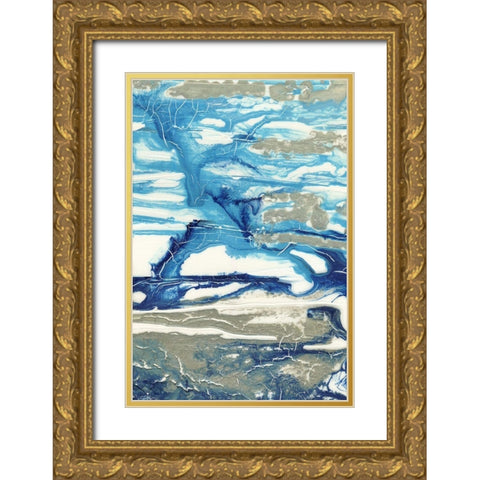 Glacial Stream II Gold Ornate Wood Framed Art Print with Double Matting by Lam, Vanna