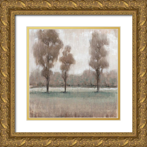 Shimmering Trees II Gold Ornate Wood Framed Art Print with Double Matting by OToole, Tim