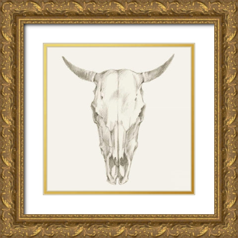 Western Skull Mount I Gold Ornate Wood Framed Art Print with Double Matting by Harper, Ethan