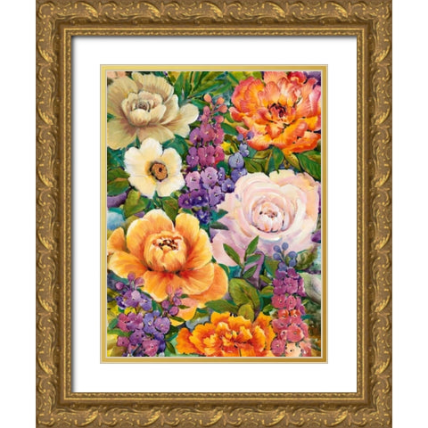 Flower Bouquet I Gold Ornate Wood Framed Art Print with Double Matting by OToole, Tim