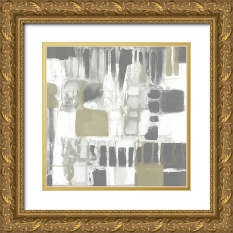 Neutral Quadrants I Gold Ornate Wood Framed Art Print with Double Matting by Goldberger, Jennifer