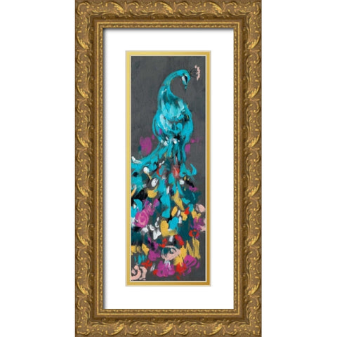 Flower Feathers I Gold Ornate Wood Framed Art Print with Double Matting by Goldberger, Jennifer