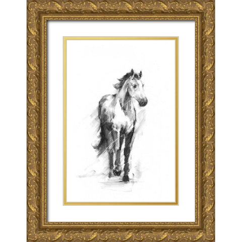 Dynamic Equestrian II Gold Ornate Wood Framed Art Print with Double Matting by Harper, Ethan