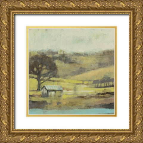 Pastoral Mist I Gold Ornate Wood Framed Art Print with Double Matting by Goldberger, Jennifer