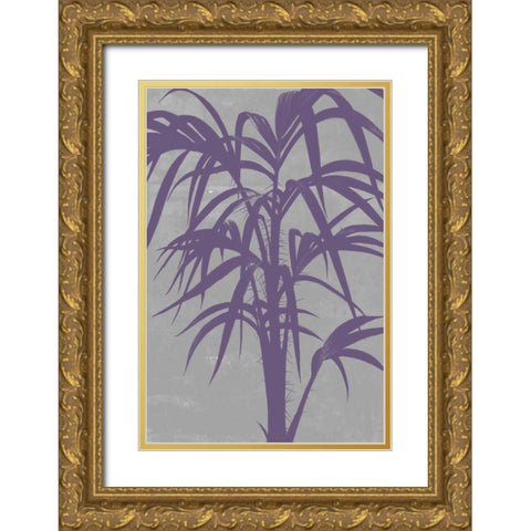 Chromatic Palms V Gold Ornate Wood Framed Art Print with Double Matting by Goldberger, Jennifer