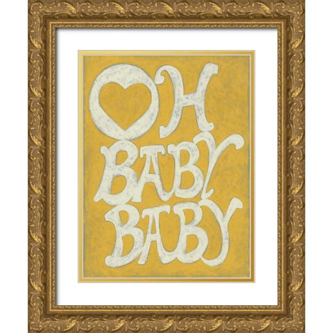 Oh Baby, Baby Gold Ornate Wood Framed Art Print with Double Matting by Zarris, Chariklia