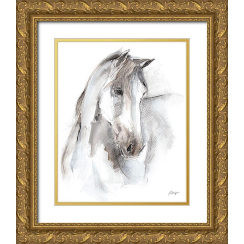 Watercolor Equine Study I Gold Ornate Wood Framed Art Print with Double Matting by Harper, Ethan