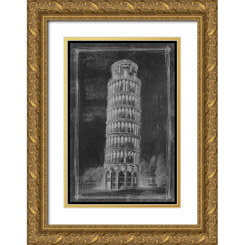 European Icon Blueprint II Gold Ornate Wood Framed Art Print with Double Matting by Harper