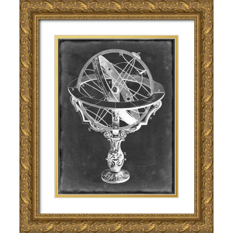 Armillary Sphere on Charcoal II Gold Ornate Wood Framed Art Print with Double Matting by Studio