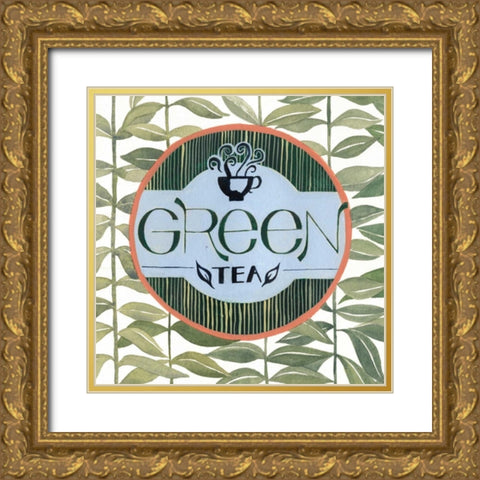 Tea Label III Gold Ornate Wood Framed Art Print with Double Matting by Popp, Grace