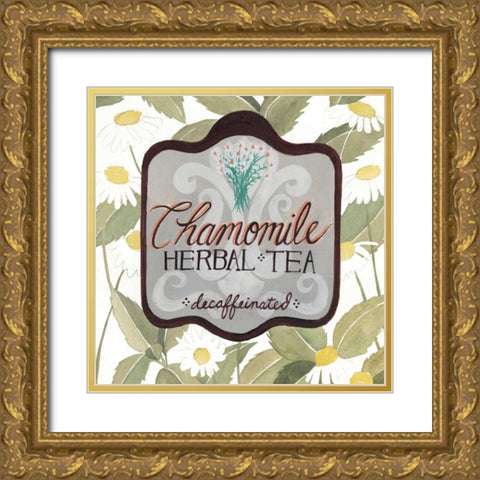 Tea Label IV Gold Ornate Wood Framed Art Print with Double Matting by Popp, Grace