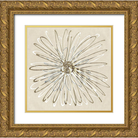 Atomic Flower I Gold Ornate Wood Framed Art Print with Double Matting by Stramel, Renee W.