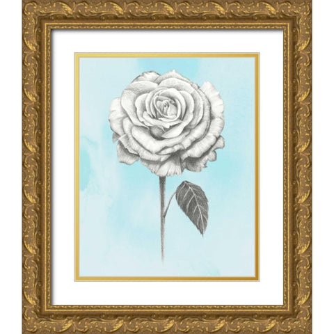 Graphite Rose III Gold Ornate Wood Framed Art Print with Double Matting by Popp, Grace