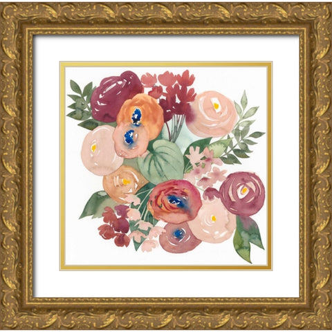 Pirouette Posy I Gold Ornate Wood Framed Art Print with Double Matting by Popp, Grace