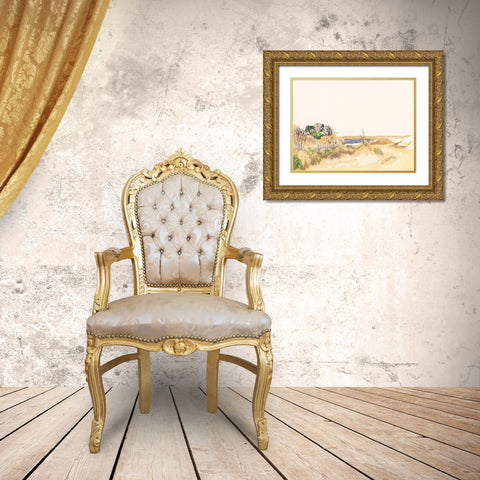 Minimalist Coastline III Gold Ornate Wood Framed Art Print with Double Matting by Miller, Dianne