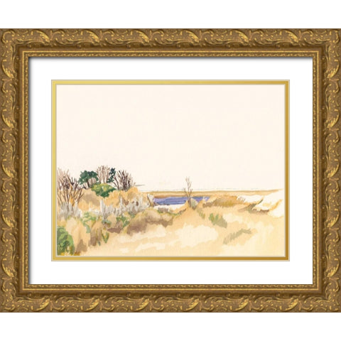Minimalist Coastline III Gold Ornate Wood Framed Art Print with Double Matting by Miller, Dianne