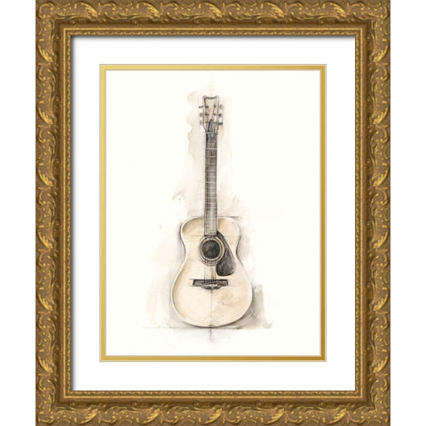 Ethans Guitar I Gold Ornate Wood Framed Art Print with Double Matting by Harper, Ethan
