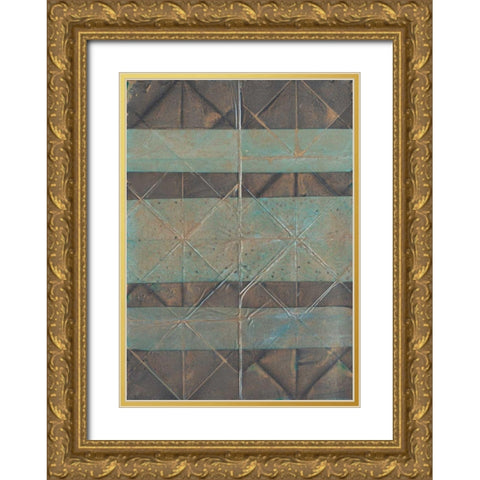 Embossed Patina II Gold Ornate Wood Framed Art Print with Double Matting by Lam, Van