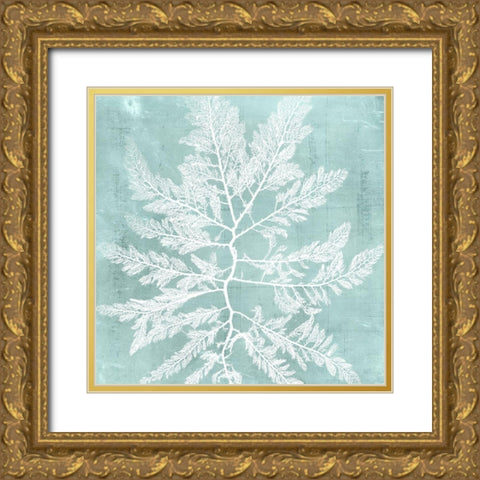 Seaweed on Aqua I Gold Ornate Wood Framed Art Print with Double Matting by Vision Studio
