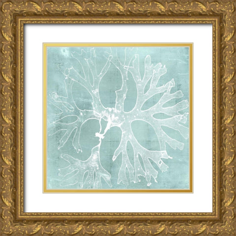 Seaweed on Aqua III Gold Ornate Wood Framed Art Print with Double Matting by Vision Studio
