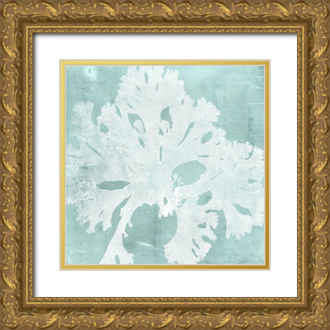 Seaweed on Aqua V Gold Ornate Wood Framed Art Print with Double Matting by Vision Studio