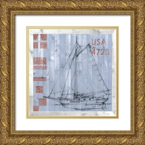 Regatta I Gold Ornate Wood Framed Art Print with Double Matting by Studio W