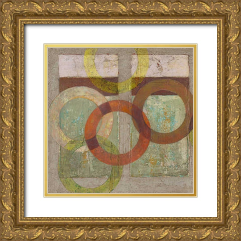 Circles Textured I Gold Ornate Wood Framed Art Print with Double Matting by Altug, Mehmet