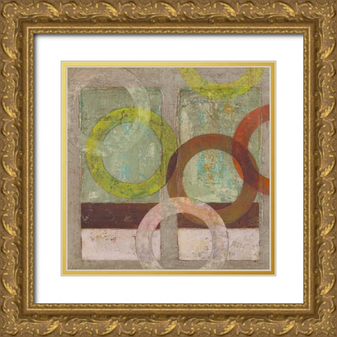 Circles Textured II Gold Ornate Wood Framed Art Print with Double Matting by Altug, Mehmet